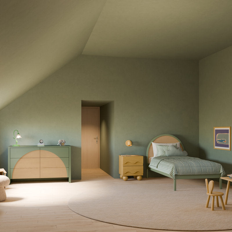 Moab Twin Bed - Modern Sculptural Wood Kids Bed Frame