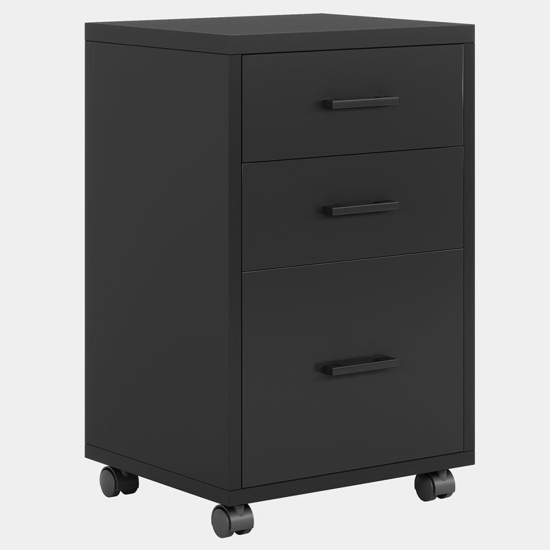 Apex 3-Drawer Rolling File Cabinet - Industrial Wood Mobile Printer Stand