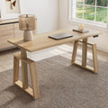 Apex Pro - 63" Standing Executive Desk Oak Dual Motor Office