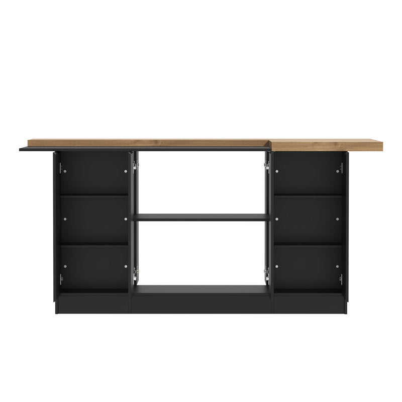 Aura Modern Kitchen Island - MDF Storage Counter for Dining & Prep
