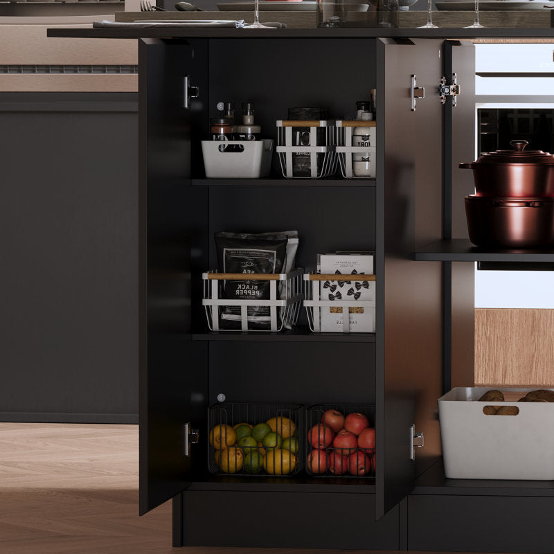 Aura Modern Kitchen Island - MDF Storage Counter for Dining & Prep