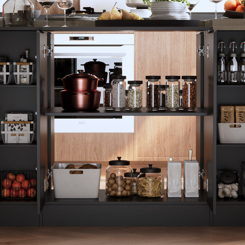 Aura Modern Kitchen Island - MDF Storage Counter for Dining & Prep