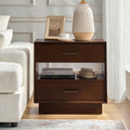 Nance - Mid-Century Modern Walnut Nightstand with Charging Station