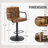 Penacook - Swivel Bar Stool Set of 2 Tufted Faux Leather Kitchen Island