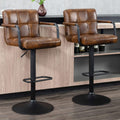 Penacook - Swivel Bar Stool Set of 2 Tufted Faux Leather Kitchen Island