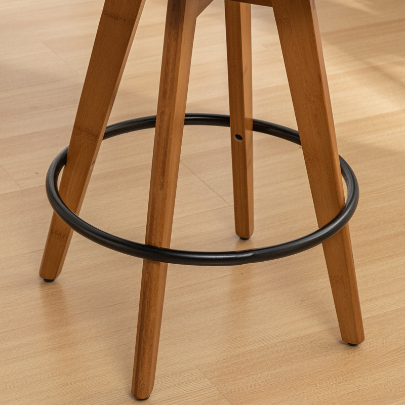 Sitaram Swivel Bar Stools - Set of 2 Mid-Century Faux Leather