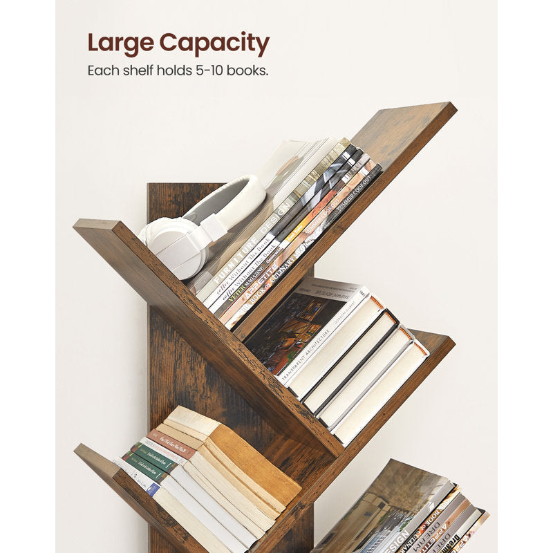 Trivette - Tree Bookcase Geometric Wood Shelves for Living Room