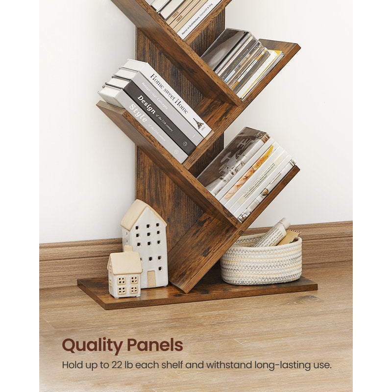 Trivette - Tree Bookcase Geometric Wood Shelves for Living Room