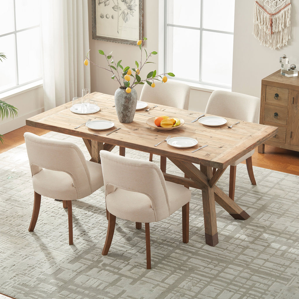 Elara Modern Upholstered Dining Chairs - Set of 4 Fabric Side Chairs