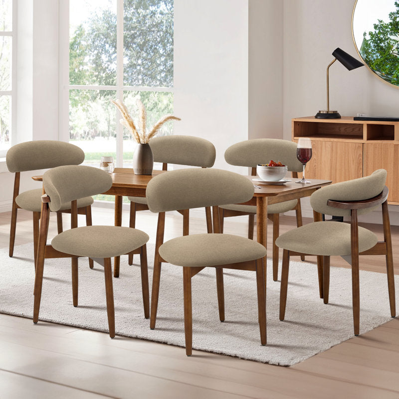 Arden Modern Upholstered Solid Wood Dining Chairs - Set of 6