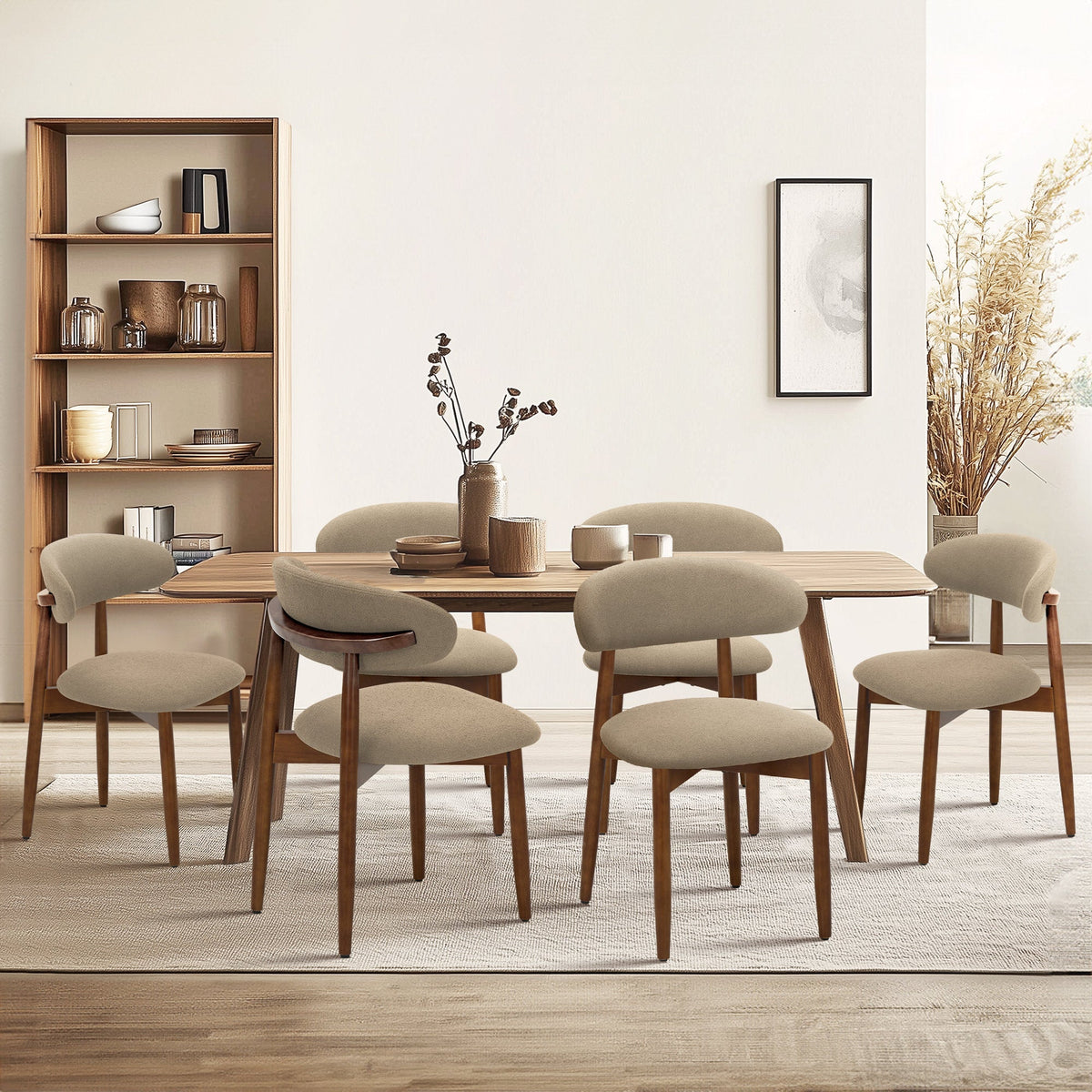 Arden Modern Upholstered Solid Wood Dining Chairs - Set of 6