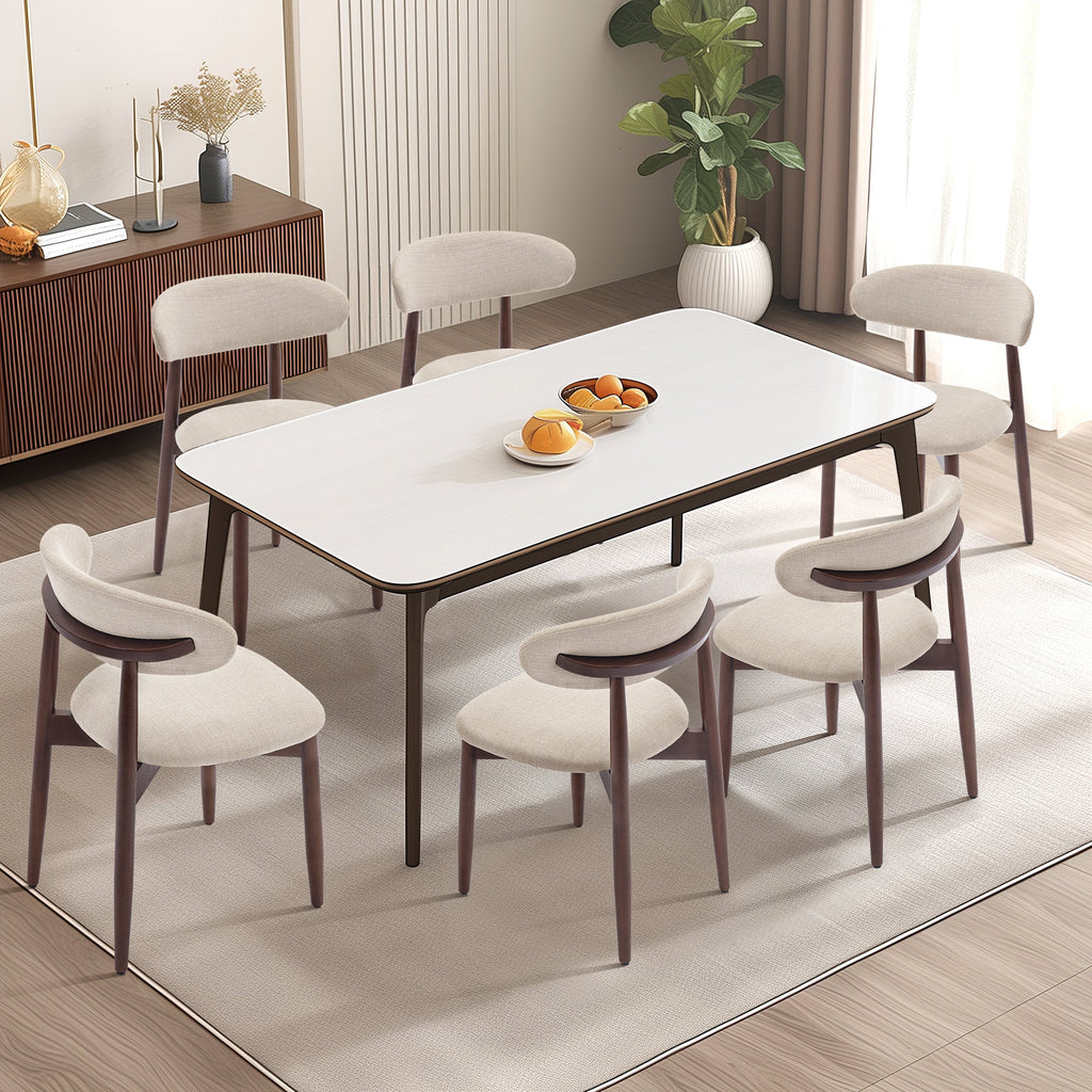 Vannie - Solid Wood Upholstered Dining Chairs Set of 6