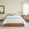 Haven Queen Bed Frame - Rustic Wood Gas Lift Storage Platform Bed