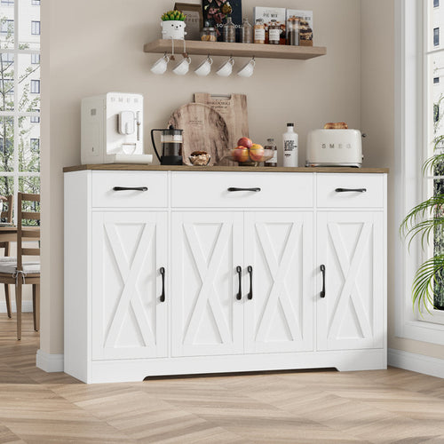 Adra - 55" Modern Farmhouse Sideboard Buffet Cabinet with Storage